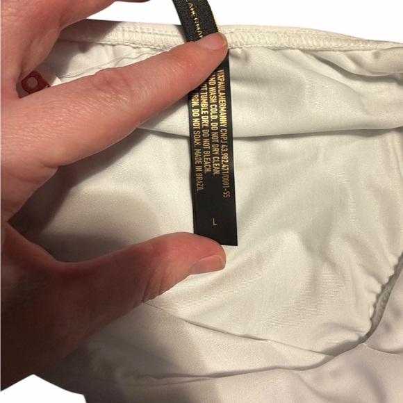 NEW Vix Paula Hermanny Swim Bikini Set Bikini Top & Cheeky Bottom White Beaded - Picture 9 of 13